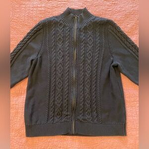 L.L. Bean Cable Knit Zip Up Cardigan XL